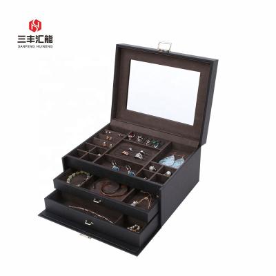 China 2021 Customs Popular Multi-Drawer Jewelry Packaging Leather Gift Storage Box, Christmas Gift Box, Ring Necklace Pendant Storage Box for sale