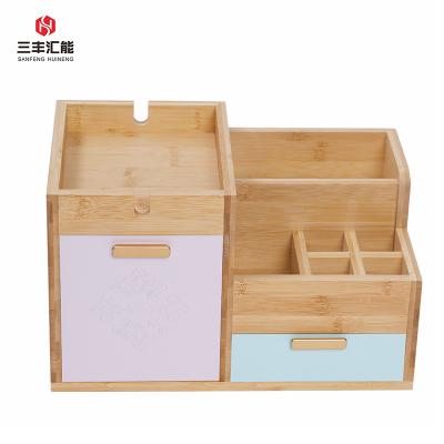 China SanFeng Hihg Sustainable Quality Customized Wooden Cosmetic Storage Box Packaging New Design Bamboo Display Case For Sale for sale