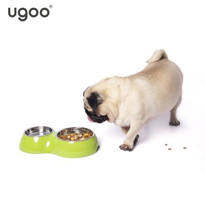 China Top Quality Sustainable Pet Feeder Two Bowls Easy To Clear Pet Feeder Bowl For Cat Dog for sale