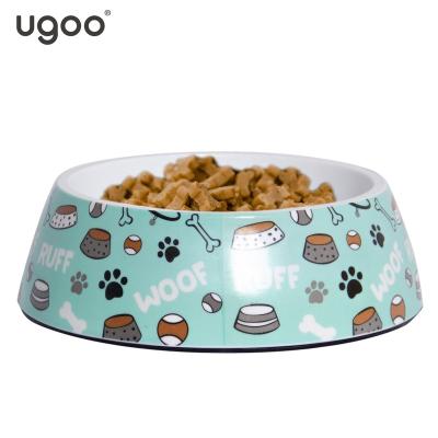 China Sustainable Factory Made High Quality Cheap Pet Feeder Melamine Easy Clean Cute Dog Food Bowl Customizable Designs for sale