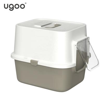 China Cheap and high quality sustainable portable cats trash can made by eco-friendly and solid PP trash can for cats gray for sale