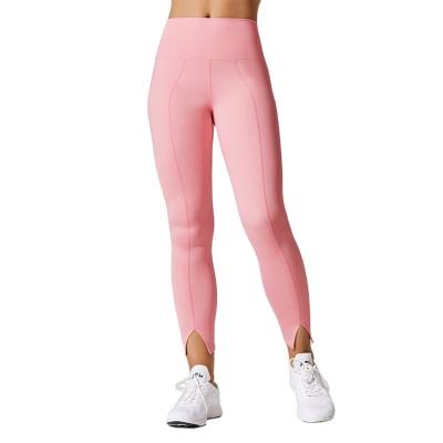 China High Waist Sports Breathable Women Gaiters Ladies Gym Use Bifurcated Yoga Pants for sale