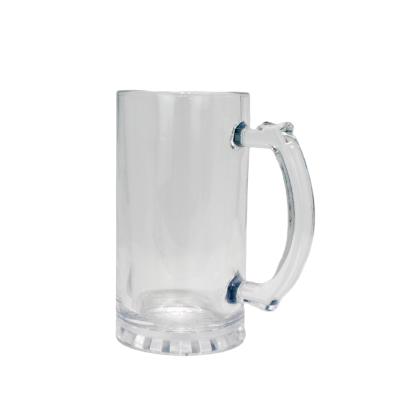 China Stocked 16oz 450ML Big Beer Mug Classic Etched Glass Beer Glasses CUP Custom Logo for sale