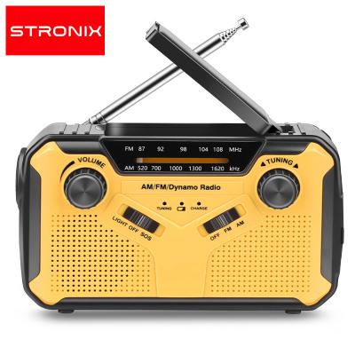 China PORTABLE Stronix Solar Panel LED Light Mobile Charge Hand Crank Fm Crank Emergency Radio for sale