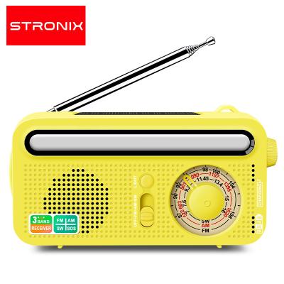 China PORTABLE Stronix Fm Radio Solar Hand Crank Portable Weather Radio With Lights for sale