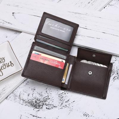 China Good quality custom logo card genuine leather men's wallet anti-theft coin purse wholesale wallet for men 2021 for sale