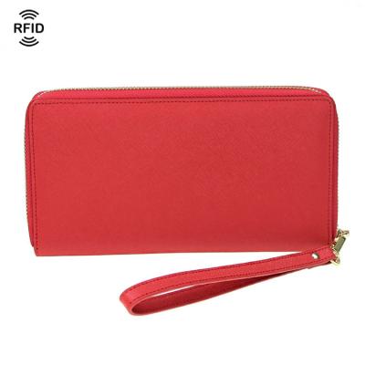 China RFID Women's Wallet Women's Long Cluth Bag Women's Genuine Leather Leather Wallet For Ladies for sale