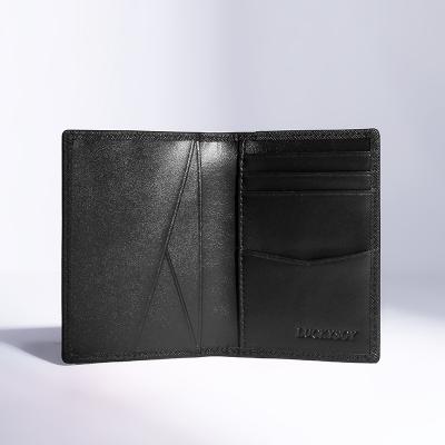 China Real Saffiano Rfid Leather Wallet Men Bifold Minimalist Slim Card Holder Hot Sale RFID Amazon Credit Card Leather Wallets for sale