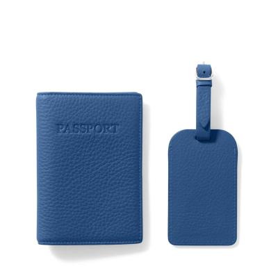 China Wholesale Slim RFID Passport Cover Passport Holder & Luggage Tag Cover Travel Gift Set Custom Passport Holder Cover for sale