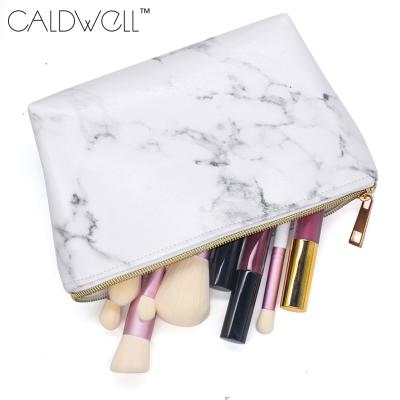 China Portable Rock Fashion Cosmetic Bags Or Pockets Waterproof Sublimation Makeup Bag OEM Women Marble Leather Makeup Bag for sale