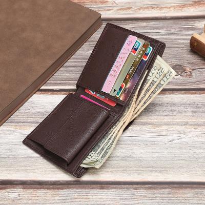 China High quality rfid genuine leather wallet men's wallet coin pocket classic men's leather wallets anti-theft for sale