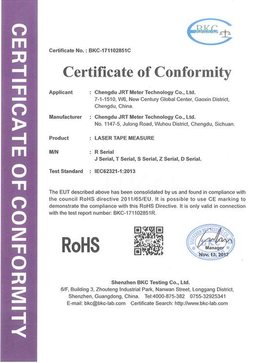 RoHS - Chengdu Jrt Meter Technology Co., Ltd.