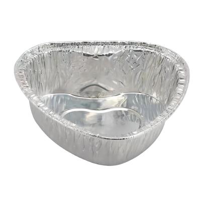 China Widely Used Heart Shape Aluminum Foil Cake Pans With Lids Mini Disposable Aluminum Loaf Pans for sale