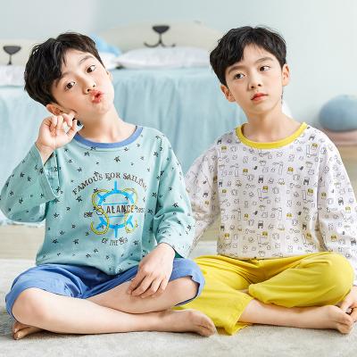 China 2022 New Breathable Boy Cotton Clothes Pajamas Set 2 Pieces Boys Custom Kids Nightgowns for sale