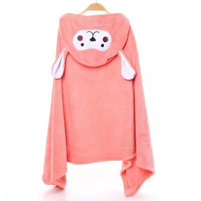 China Wholesale-Hooded Baby Bathrobe Extra Large Velor Bath Towel Children's Bathrobe Child Safe Cartoon Coral Children's Bathrobe for sale