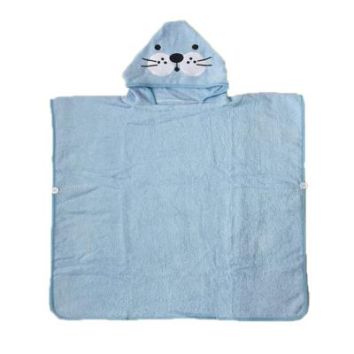 China Striped Poncho l Kids Hooded Kids Microfiber Beach Towel Child Safe Printed Quick Dry Towels for sale