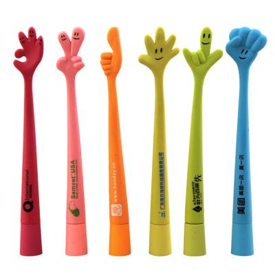 China Primary School Popular Gesture Pen Games Creative Creative Random Bending Silicone Ballpoint Pen for sale