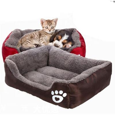 China Cheap Cotton High Resilience Travel Manufacturer Plush PP Pet Bed Warm Breathable Moisture Resistant Fluffy Dog for sale