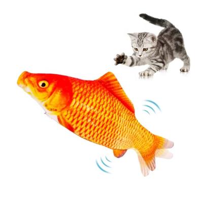 China Wholesale Viable Cotton USB Filled Washable Electric Charger Moving 3D Fish Pet Cat Interactive Toy for sale