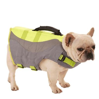 China Large Dog Bathing Cloth Pet Durable Wear Adjustable Life Vest Safety Reflective Dog Swim Vest Swimming Vest With Rescue Handle for sale