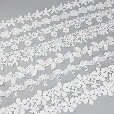 China White Handmade DIY Garment Accessories Lace Trimming Jewelry Patchwork Material Embroidered Sewing Lace Ribbon for sale