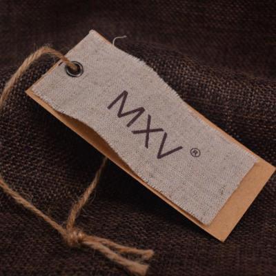 China Recyled Garment Tag Customized Logo Cotton Paper Clothing Hang Tag With Linen String for sale