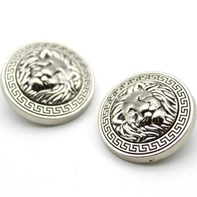 China Professional Personal Design Nickel Free Lion Silver Shank Metal Buttons for Garment for sale