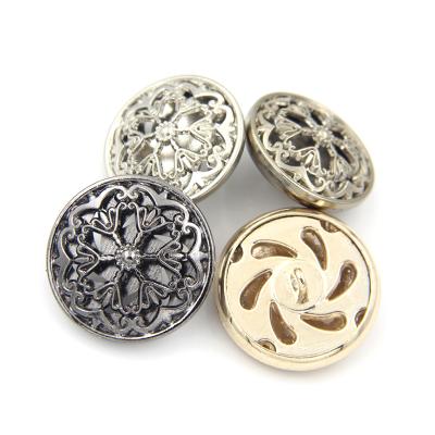 China Gold Viable High Quality Metal Fashion Cutout Flower Sewing Coat Button for sale