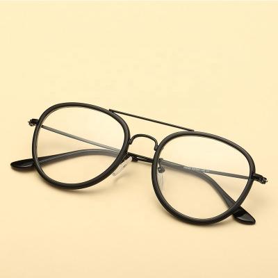 China OPTICAL luxury new retro 2021 oversized round metal frames double bridge optical frames glasses for sale