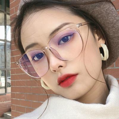 China Latest Designer New Arrivals Oversized Big Round TR90 Glass Computer Sight Fashionable Custom Blue Block Myopia Blue Blocking Optical Glass Sight for sale