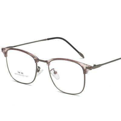 China 2021TR90 Opitac Blue Blocking Eyesight Women Metal Glasses Shape Reading Glasses gafas de hombre Fashionable Custom Wholesale Computer Myopia Glasses Men for sale