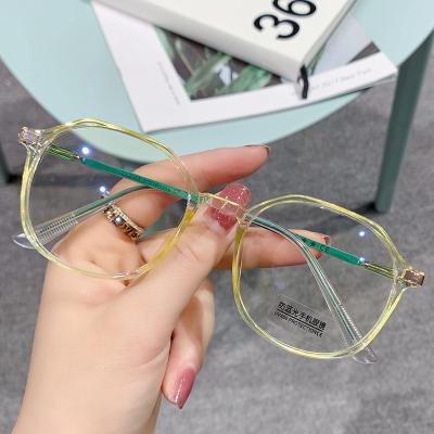 China 2021 Newest Wholesale High Quality Slim Oval Transparent Metal Frame Optical Blue Blocking Eyewear OPTICAL Glasses for sale