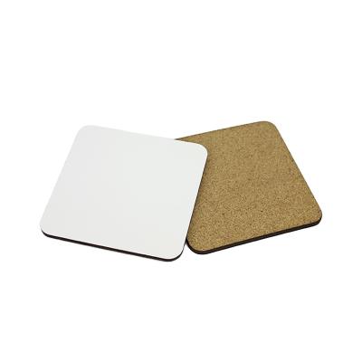 China Stocked Wholesale Non-slip Sublimation Blanks Wooden Coaster For Drinks Cup Mat Custom Cork Coasters for sale