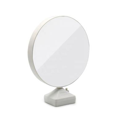 China Mirror with LED light logo vanity mirror makeup cosmetic decorative led smart mirror custom small round plastic glass table with light for sale