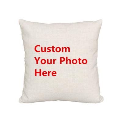 China 18 x 18 Square Blank White Sublimation Printable Custom Canvas Viable Pillow Case for sale