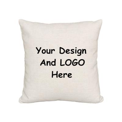 China Plain White Yes Viable is_customized Canvas Pillow Case Cushion Covers For Sublimation for sale