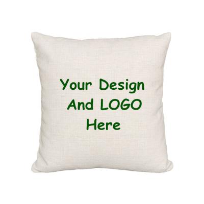 China Yes viable pillow case is_customized white linen cushion covers sublimation cushion for sale