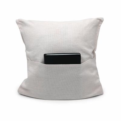 China Viable Wholesale Canvas Custom Blank Cushion Case Sublimation Blank Pocket Pillow Covers for sale