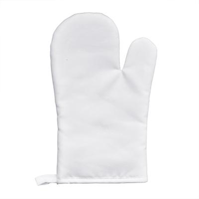 China Blank Double Side White Cotton Liner And Blank Polyester 28x18cm Sublimation Oven Glove for sale