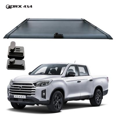 China QDRX Tonneau Manual Tonneau Cover Aluminum Retractable Pickup Roller Cover Lock For Ssangyong Musso for sale