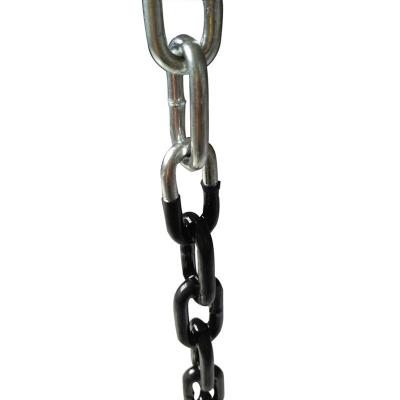 China Black Plastic Lifting Chain / Swing Link Metal PVC Coated Chain for sale