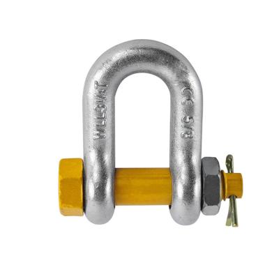 China Heavy Industry Galvanized G2150 Drop Forged Dee Hoisting Safety Pin D Type Marine Bolt Shackle for sale