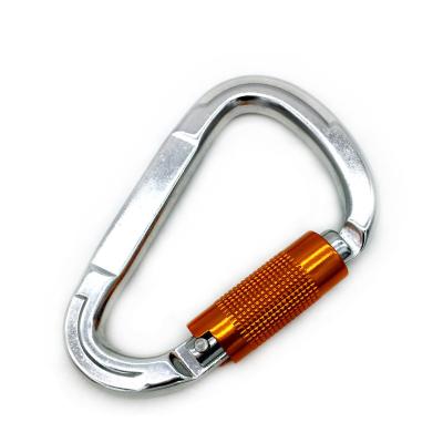 China Pet 25KN D Shape Carabiner Hook Suit For Rock Climbing Rescue Rappelling Props for sale