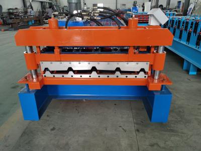 China Construction worksÂ   Trapzoidal Steel Roof Rolling Mill Roofing Panel Roll Forming Machine for sale