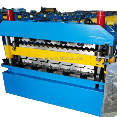 China Building Material Shops Double Layer Roofing Sheet Rolling Machine Super Low R1000& C1000 Six Rib Drawing Profile China Supplier Botou Factory Price for sale