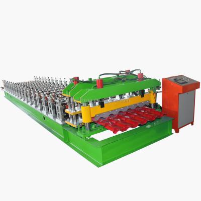 China Repair Shops Machinery Full Beautiful Automatic Glazed Stee Tile Steel Metal Roof Tile Roll Forming Machine for sale