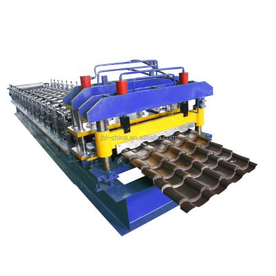 China Factory Service Overseas Profile Roofing Sheets Glazed Tile Roll Forming Machine High Speed ​​Metal Roof Sheet Roll Forming Machine Galvanized for sale