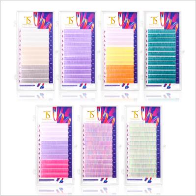 China Colorful best selling pure color individual eyelash you can customize the logo for sale