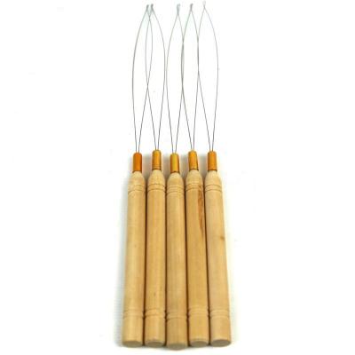 China Wholesale Comfortable Wooden Crochet Hook High Quality Barbell Needle For Hair Extensions for sale