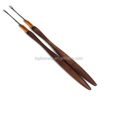 China Wooden Handle Pulling Needle Hair Extension Tool Supplier Wholesale Price Wood Handle Pulling Needle For Hair Extension for sale